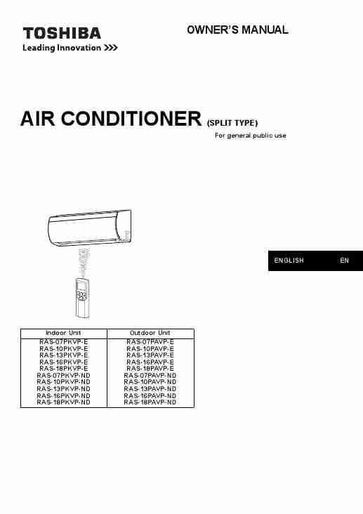 Toshiba Air Conditioner RAS-07PKVP-E-page_pdf